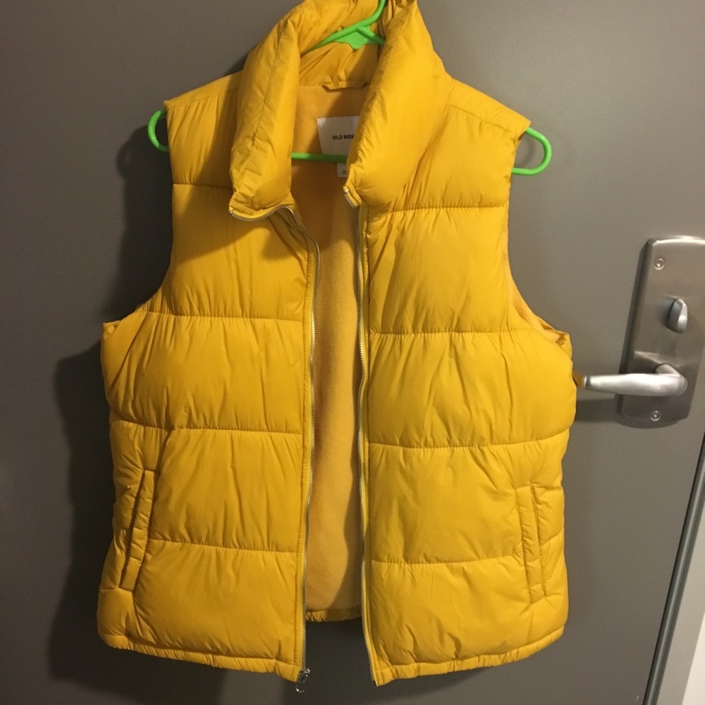 Mustard yellow vest